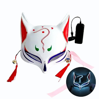 

10 Color Fox Half Face Mask Neon Lights Halloween Party Led Lampshade Dark Glowing Cosplay Mask Party Costume Mask