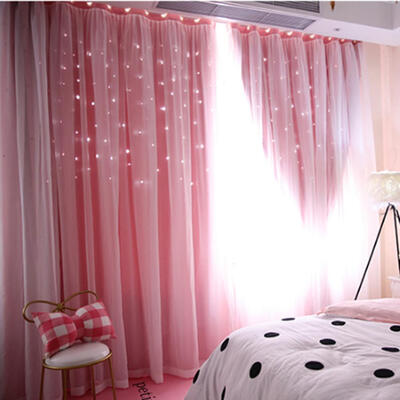 

Hollowed Out Star Shading Window Curtain Drapes Purdah for Home Living Room