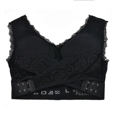 

Women LADY Sexy Front Cross Adjustable Side Buckle Lace Vest Wireless Sport Bra
