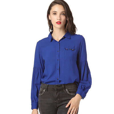 

Starmoon Autumn Women Wear Amazon Long Sleeved Plain Beaded Nail Shirt Loose Shirt