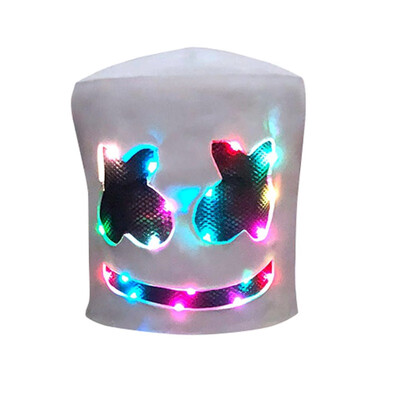 

1PC Halloween LED Mask Marshmello Helmet Cosplay Costume Halloween Party Prop Bar DJ Mask Luminous Latex Masks