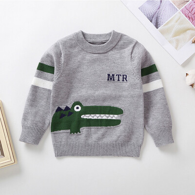 

Toddler Infant Baby Boy Cartoon Crocodile Long Sleeves Sweater Sweatshirt Tops
