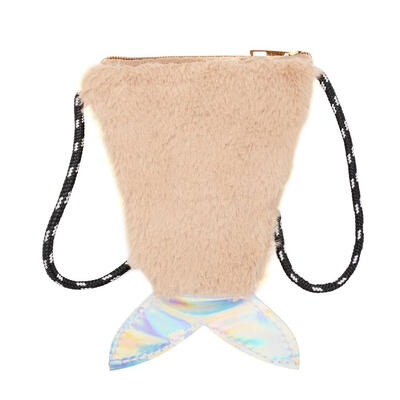 

Sequins Fish Tail Bag Women Girls Shoulder Messenger Plush Zip Small Bags