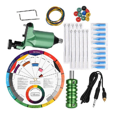

Tattoo Machine Tool Kit Grips Needles Rubber Band Needle Pads Hook Line Color Wheel Mixing Guide for Tattoo Practice Kit