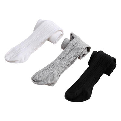 

3pcsset Baby Girls Solid Color Panty-hose Kids Knitted Cotton Stockings