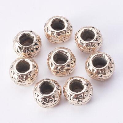 

Alloy European Beads Rondelle Large Hole Beads Golden 105x75mm Hole 5mm