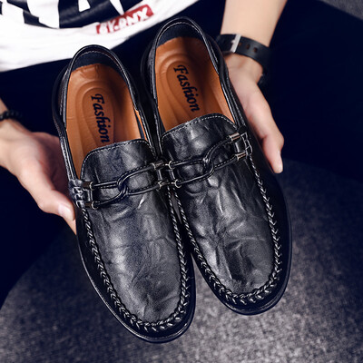 

Business casual shoes men 2019 summer new peas shoes mens breathable leather shoes mens fashion trend mens shoes