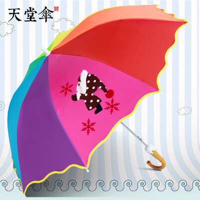 

Paradise umbrella children umbrella black plastic sunshade umbrella long handle sunny umbrella colorful childhood 5 ice girl