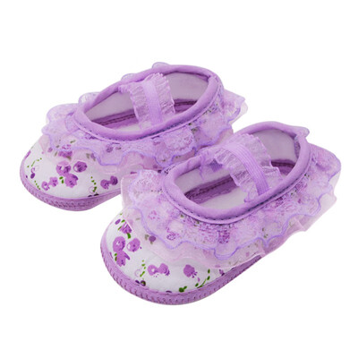 

Baby Girls Shoes Cute Cotton Cotton Anti-skip Sole Shoes for Baby Toddler Shoes Lace Flowers Footwear