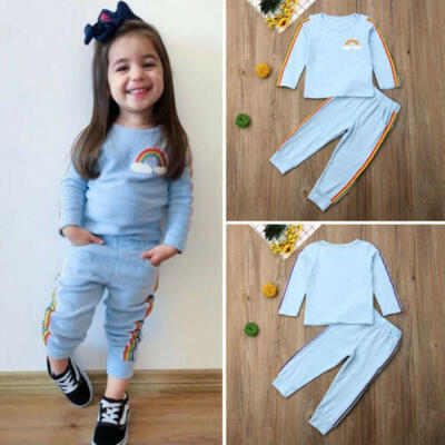 

2PCS Toddler Baby Girl Autumn Clothes Long Sleeve Top T-Shirt Long Pants Outfits