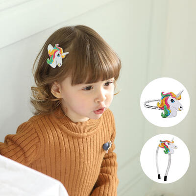 

New Unicorn Series Sets Baby Baby Nylon Bow-tie Hair Accessories