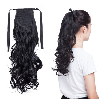 

One Piece Tie Up Ponytail Clip in Hair Extensions Hairpiece Binding Pony Tail Extension for Girl Lady Woman