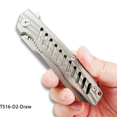 

TWOSUN d2 blade folding knife Pocket Knife Survival Knives Camping hunting outdoor tool EDC TC4 Titanium KVT ceramics ball TS16