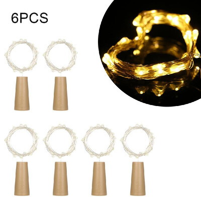 

String Lights Bottle Stopper Atmosphere Lamp 2Meters 20 LED Copper Wire Fairy White Twistable String Light for Christmas Holiday F