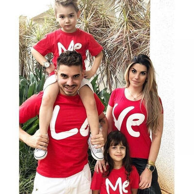 

Family Parent-child Casual Casual Mom Dad Kids Short Sleeve Pullover Tops
