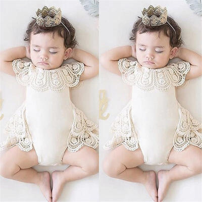 

Newborn Kid Baby Girl Lace Flower Romper Bodysuit Jumpsuit Outfit Set Clothes