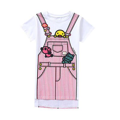 

Girls Dress Summer Casual Baby Girls Cartoon Print Dress Cotton Kids Toddler Short Sleeve Sundress for Girls
