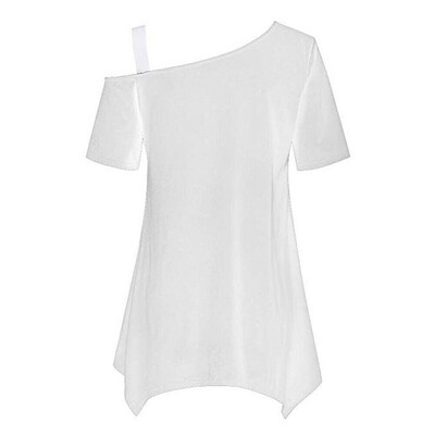 

Hot Fashion Womens Summer Loose Casual One Shoulder Ladies Casual Top Blouse