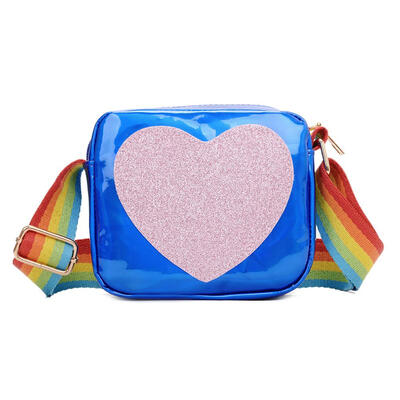 

Kids Love Print Clutch Shoulder Messenger Leather Rainbow Strap Casual Bags