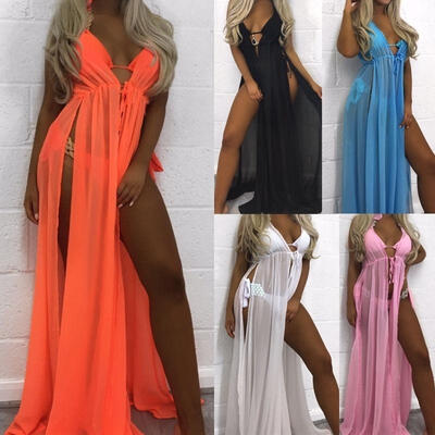 

Women Summer Chiffon Bikini Cover Up Swimwear Bathing Suit Beach Dress Long Maxi