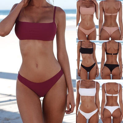 

Swimwear Bathing Bikini Set Padded Bandage Bra Push-up Suit Swimsuit Women