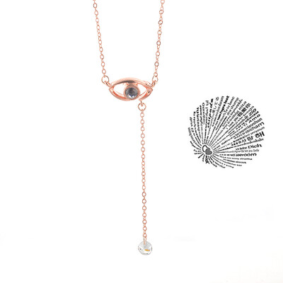 

With Card Eye 100 Language I love You Necklace For Women Wedding Letter Necklace Jewelry Drop Shipping