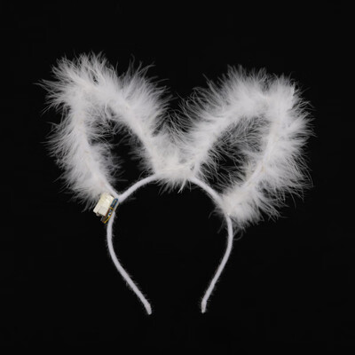 

LED Light Up Headband Plush Ear Glowing Hair Band Glow Party Headwear Supplies Gift Holiday Glow Supplies