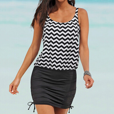 

Roseonmyhand Women Plus Size Print Slim Tankini Bikini Swimwear Swimsuit Push-Up Bathing Suit