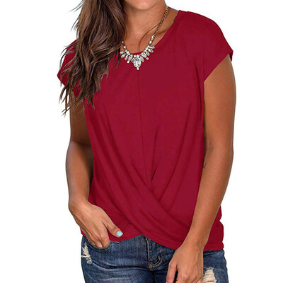 

Starmoon Womens Summer Short Sleeve Round Neck Solid T-Shirt Top Casual Blouse