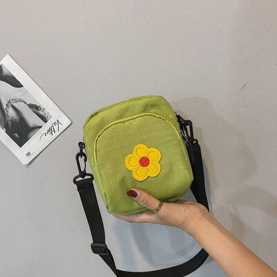 

On the new small bag canvas bag womens shoulder bag slant bag college students summer small fresh ancient sense girl ins