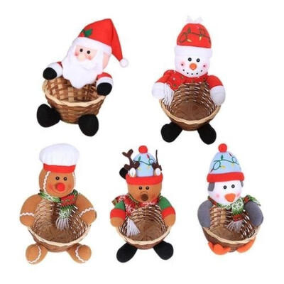 

Merry Christmas Candy Storage Basket Xmas Decoration Santa Claus Storage Basket