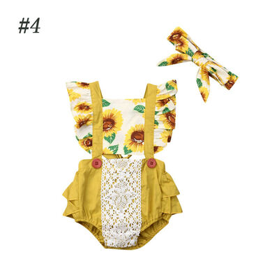 

2PCS Newborn Baby Girl Clothes Flower Headband Romper Jumpsuit Playsuit Outfit