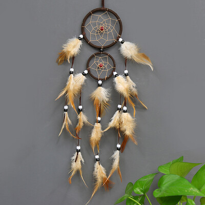 

Vintage Home Decoration Retro Feather Dream Catcher Circular Feathers Wall Hanging Dreamcatchers Decor for Car