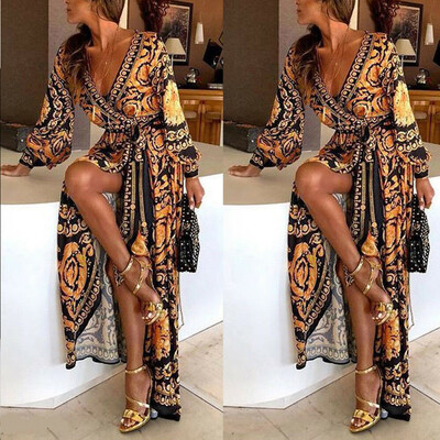 

Summer Women Vintage Boho Long Maxi Evening Party Beach Dress Floral Sundress