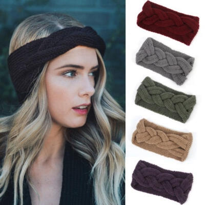 

New Women Crochet Bow Turban Knitted Head Wrap Headband Winter Ear Hair Band US