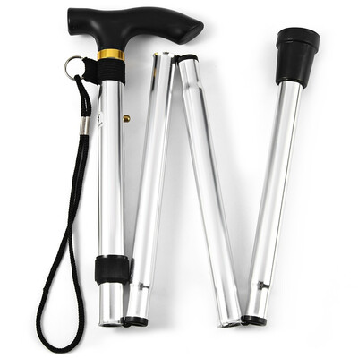 

Aluminum Metal Folding Walking Stick with Adjustable Height&Non-slip Rubber Base