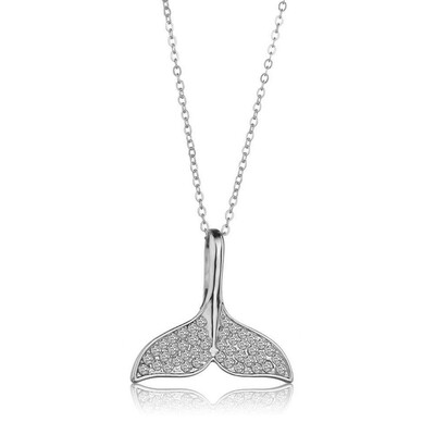 

Trendy Pendant Necklace For Women Dolphin Tail With Rhinestone Gold Charm Handmade European Style Wedding Jewelry Female