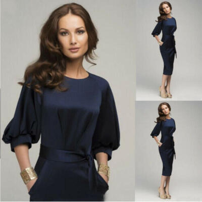 

Womens Midi Dresses Party Evening Cocktail OL Smart Business Formal Dresses New