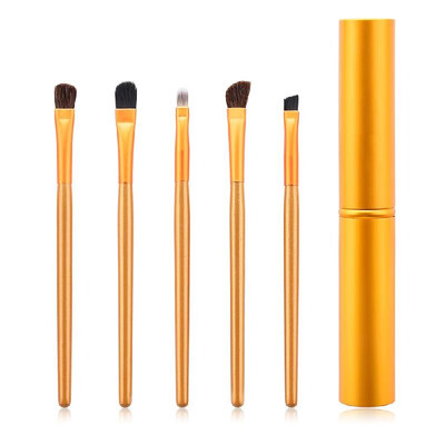 

5pcs Eye Makeup Brushes Set Nylon Fiber Hair Eyeshadow Blending Powder Brushes with Case for Shading Blending Eyebrow Eyeshadow