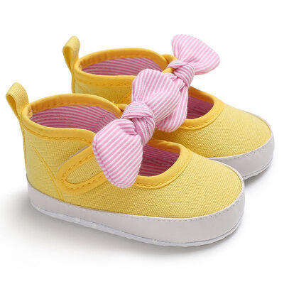 

0-18M Toddler Baby Girl Soft Bow Casual Cute Canvas Princess Shoes Infant Prewalker New Born Baby Shoes