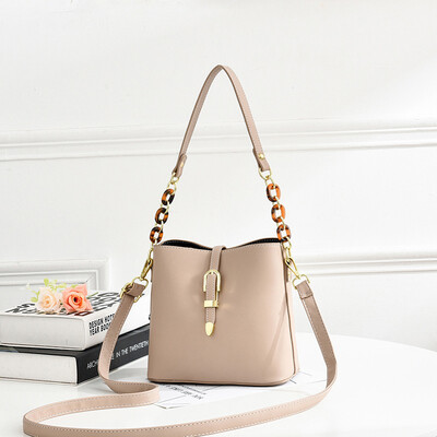 

Bucket bag womens summer fashion Messenger bag ins Joker chain simple soft leather shoulder bag