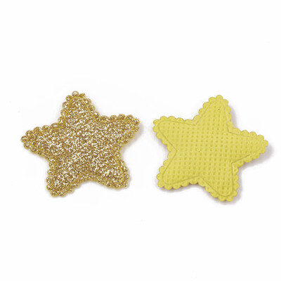 

Glitter PU Patches with Non Woven Fabric Back&Sponge Inside Star Goldenrod 33x3435x25mm