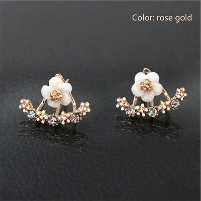 

Women Daisy Flower Stud Earrings Alloy Mosaic Drill Wild Sweet Jewelry Chrysanthemum Eardrop