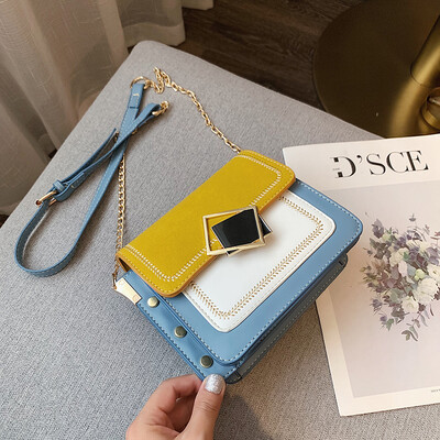 

Ins summer texture on the new frosted small square bag Korean version of Joker chain bag women 2019 new slung womens bags