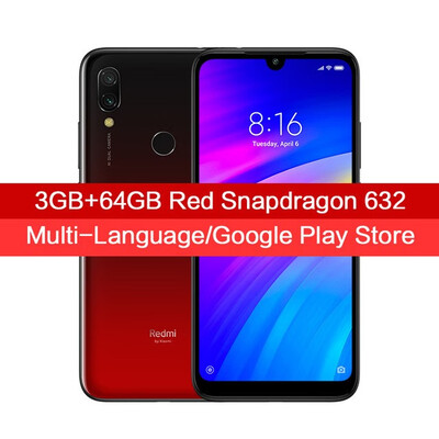 

Global Version Xiaomi Redmi 7 3GB RAM 64GB ROM 4000mAh Smartphone 12MP Dual Cameras Snapdragon 632 Octa Core 626" HDScreen CE