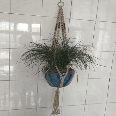 

Macrame Plant Hangering Basket Flowerpot Net Holder Gardenpot Lifting Rope