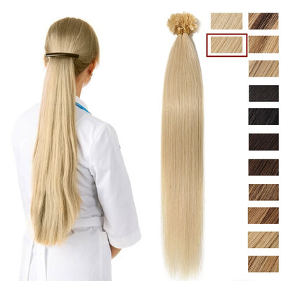 

16"18"20"22" 24"Invisible NailU Tip Glue Real Remy Human Hair Extensions Real Soft Hair Extensions 100strands50g