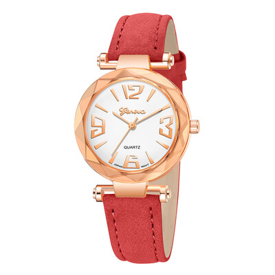 

Geneva Fashion Womens Casual Quartz Leather Watch Analog Wrist Watch Valentine Gift Crystal Designer Ladies Clock Dropship 533