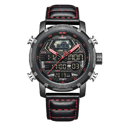 

NAVIFORCE 9160 Man Quartz Watch Dual Time Display Day Month Year Dials Waterproof Night Mode Function Male Wristwatch