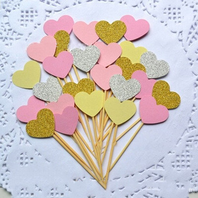 

FUNNYBUNNY Funny Hearts Cake Decorations Toppers Picks for Wedding&Baby Birthday 10 Counting Christmas Decorations for Home